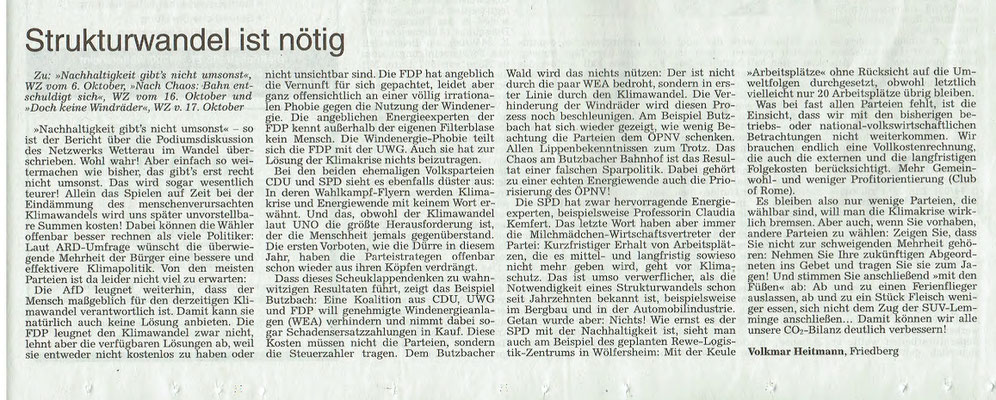 Wetterauer Zeitung, 27. Oktober 2018