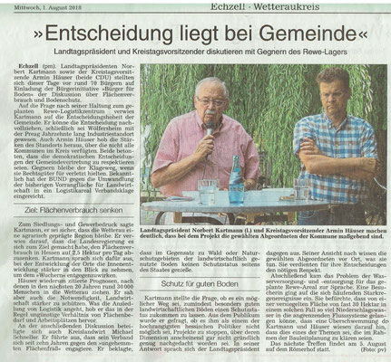 Wetterauer Zeitung, 1. August 2018