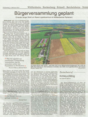 Wetterauer Zeitung,1.2.2018