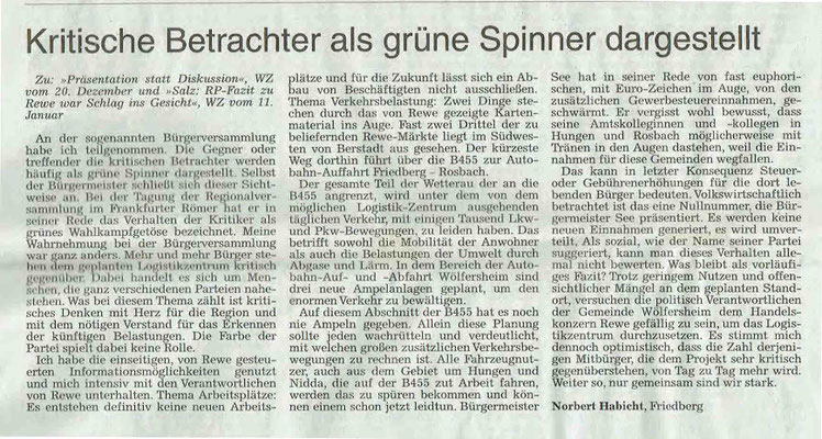 Wetterauer Zeitung vom 24.01.2019