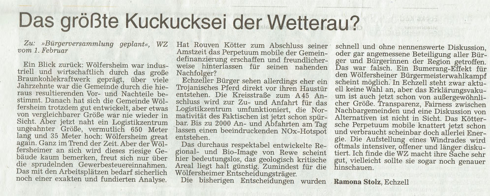 Wetterauer Zeitung, 6.2.2018