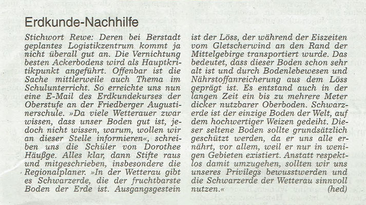 Wetterauer Zeitung, 31. März 2018