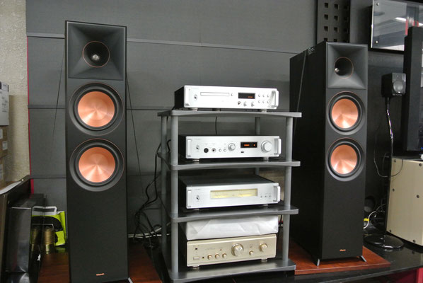 DENON センタースピーカー 楽しく ダークウッド調
