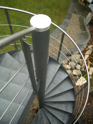 metallisch 51 Spindel Treppe mit Traversen Geländer