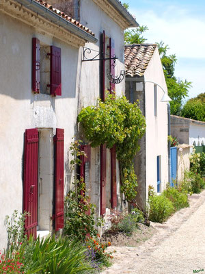 Ruelle, maisons et boutique à Talmont-sur-Gironde (Charente-Maritime) 