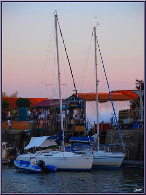 Voiliers au soleil couchant 