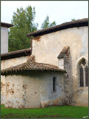 Eglise St Michel du Vieux Lugo à Lugos (Gironde) : façade Sud, le choeur 