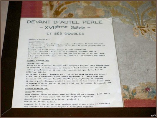Eglise Sainte Radegonde de Talmont-sur-Gironde (Charente-Maritime) : panneau du devant d'autel perle XVIIème siècle 