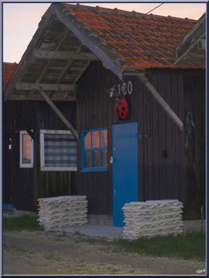 Cabanes au soleil couchant 