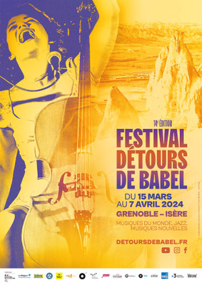 Visuel de l'affiche du festival Détours de Babel 2024