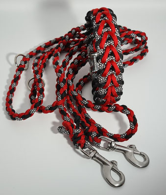 Leine geflochten, 3färbig 8mm, Halsbabd 2,5cm