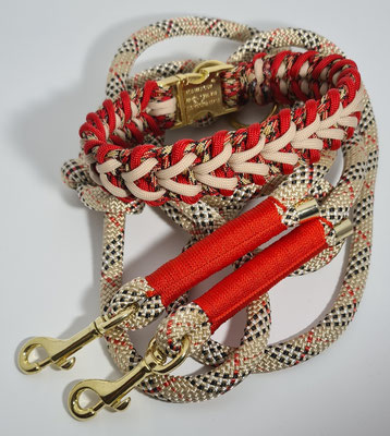 Ebbys Springtime Leine Premium Dogleash 10mm, Halsband 2,5cm
