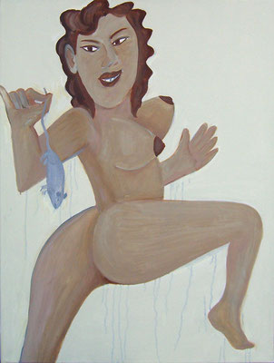 Fette Ratte, oil on canvas, 80 x 60 cm