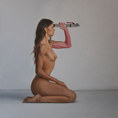 Amalia 2, 2020, Acryl, Öl auf Leinen 190x190cm, 