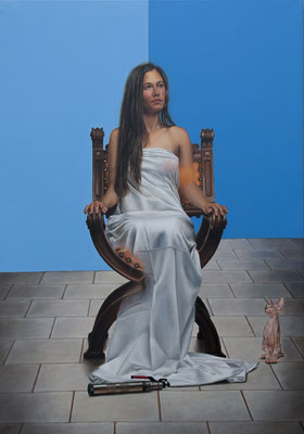Der Stuhl der Weisheit, 2020, Acryl, Öl auf Leinen 200x140cm, 