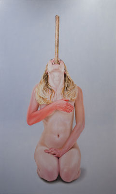 The stuffed Goose, 2018, Acryl, Öl auf Leinen 180x110cm, 