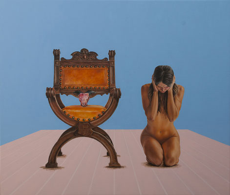 Der Stuhl der Weisheit 2, 2020, Acryl, Öl auf Leinen 170/200cm, 