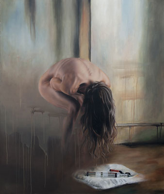 Trauma, 2020, Acryl, Öl auf Leinen 160x135cm, 
