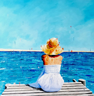 Face à la dune - 100 X 100 cm - Acrylique sur toile