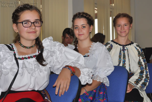 Romanian students, with Mihaela Man (left)
