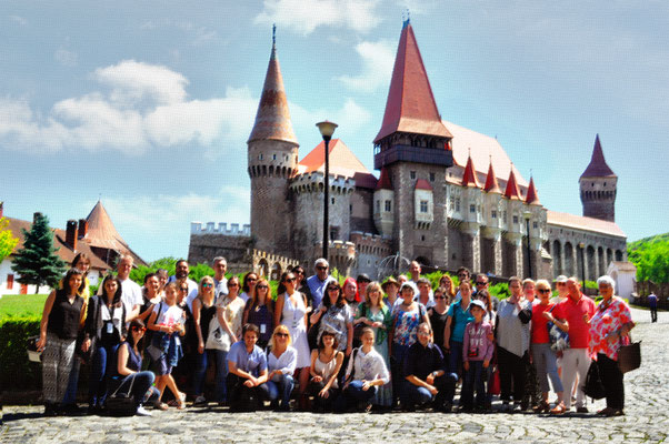 Group photo at Hunedoara Castle.