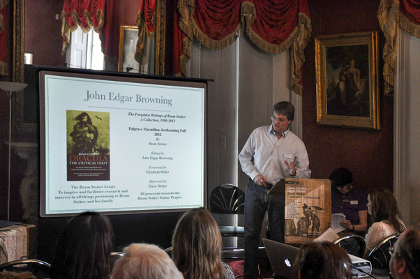 Dacre Stoker speaking at the 2012 Bram Stoker Centenary Conference, London