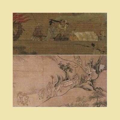 上：十界図、京都、禅林寺、下：六道絵、兵庫、中山寺