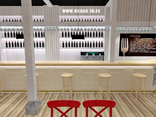 interior 3D, render bar