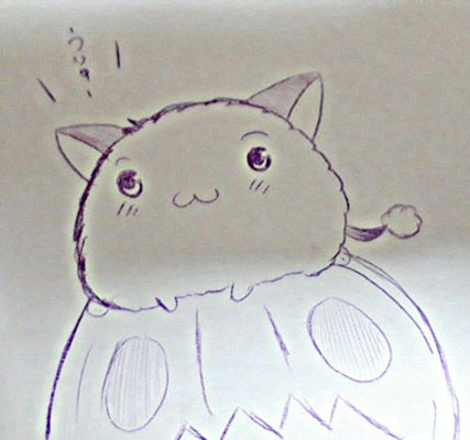 色鉛筆で描いたカボチャとうりゅ<P>2022年11月15日更新<P>アナログ色鉛筆使用