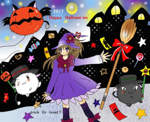 trick　Or　treat？2017ハロウィン<p>遅刻した一枚<p>2017年12月5日に更新　Azpainter2使用