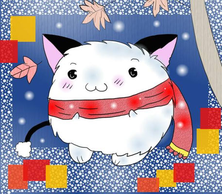 寒いね！秋冬っぽく、マフラーうりゅ！<P>りゅ星獣も寒いんです。　<P>2018年11月15日に更新　Azpainter2使用