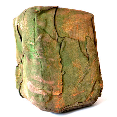 green rock cube, 25x20x19 cm