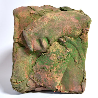 green rock cube, 25x20x19 cm