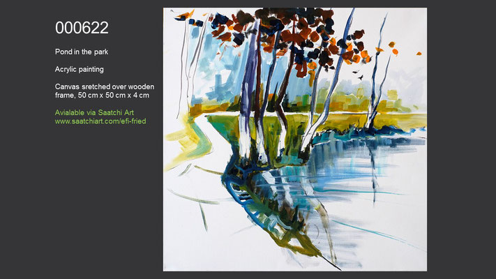Pond in the park (created during a painting seminar lead by Erwin Kastner), Acrylic Painting, available