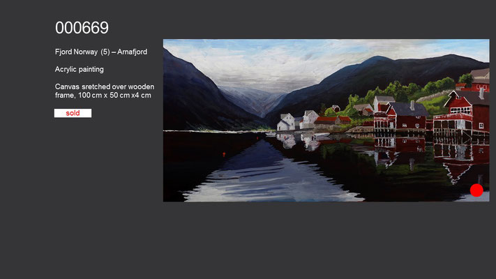 Fjord Norway (5) - Arnafjord, Acrylic Painting, sold