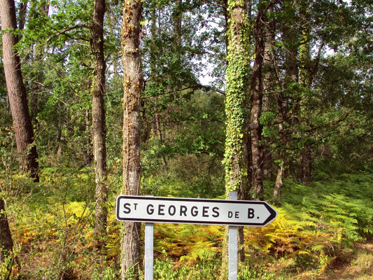 Panneau d'entrée dans Saint-Georges de Blancaneix par l'Ouest