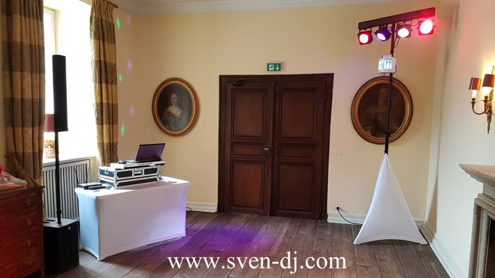 Technik für eine Hochzeitsparty im Teesalon auf Schloss Auel in Lohmar