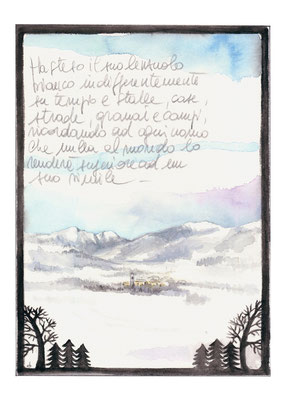 Stampa 18 x 25 cm. da illustrazione per libro Hauswith della montagna 