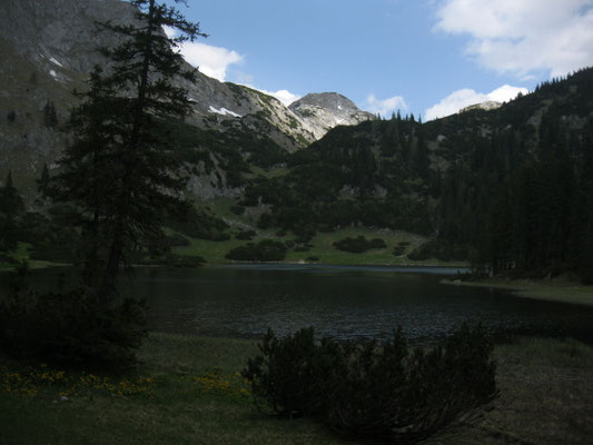 Am idyllischen Sackwiesensee im Bereich der Sonnschienalm