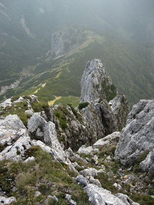 Blick hinab zum Westgrat