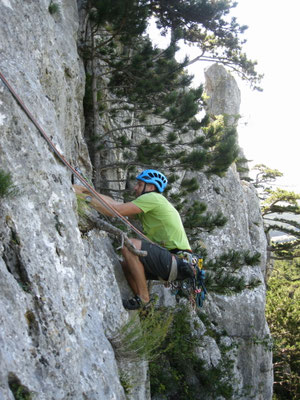 Querung in der 2. Seillänge