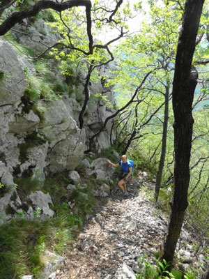 knapp unterhalb des Gipfels