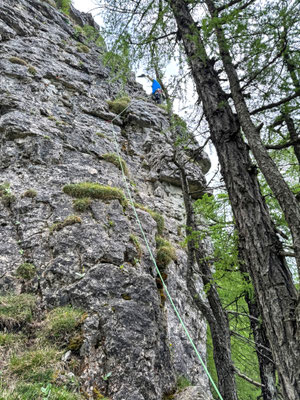 6. Seillänge, im Bereich des Gipfelanstiegs