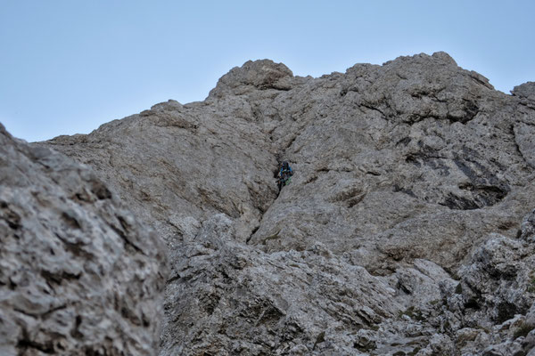 Blick zum Jennyriss aus der 4. Seillänge