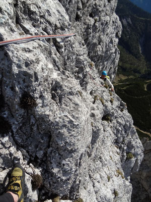 4. Seillänge, kurze Querung