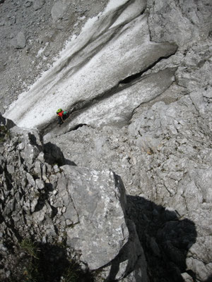 der Schrofenanstieg der hier beschriebenen Glanvell/Stopper-Route