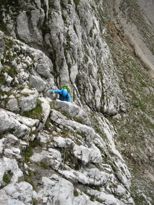 erste Seillänge, oberer Westgrat