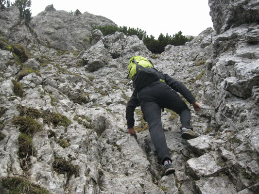 am versicherten Steig Richtung Kordeschkopf