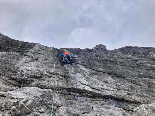 in der ersten Seillänge