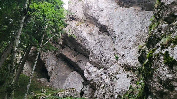 der Klettergarten rechts oberhalb